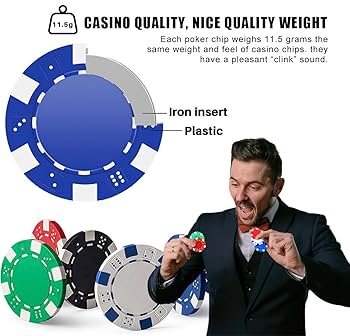 Amazon | ブルーポーカーチップ100個、カジノポーカーチップ